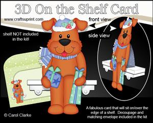 3D on the Shelf Card Kit - Little Christmas Rusty Dog