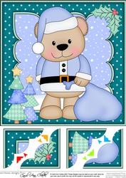 8 x 8 Christmas Livvy Bear's Sack Scalloped Corner Topper
