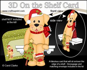 3D on the Shelf Card Kit - Christmas Little Dog Sunny