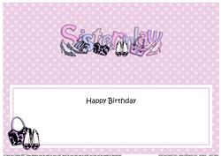 Lge Dl Birthday Sister in Law Shoes & Handbags Insert