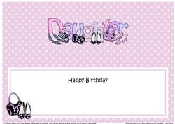 Lge Dl Birthday Daughter Shoes & Handbags Insert