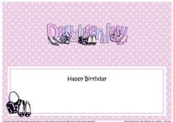 Lge Dl Birthday Daughter in Law Shoes & Handbags Insert