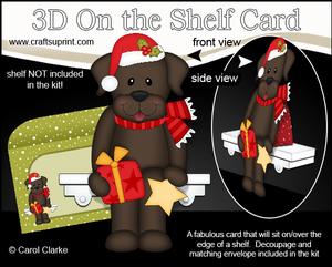 3D on the Shelf Card Kit - Christmas Little Dog Chip