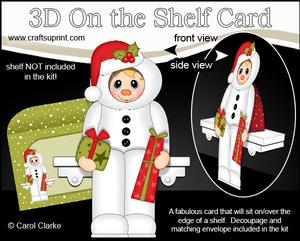 3D on the Shelf Card Kit - Christmas Snowman Fancy Dress