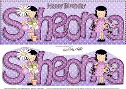 Large Dl Birthday Sheona Girlz Quick Card 3D Decoupage