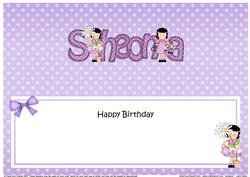 Large Dl Birthday Sheona Girlz Insert
