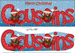 Large Dl Christmas Cousins Robins 3D Decoupage