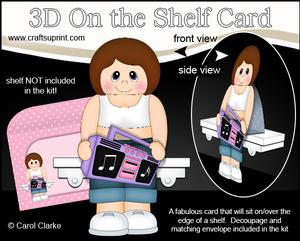 3D on the Shelf Card Kit - Little Fitness Zumba Lady Sofia