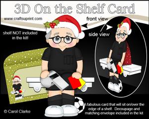 3D on the Shelf Card Kit- Old Man Christmas Football Referee