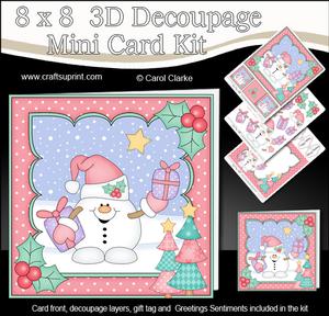 8x8 Christmas Snowball Sam's Presents Mini Kit 3D Decoupage