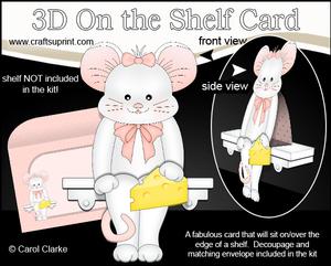 3D on the Shelf Card Kit - Little White Mouse Squeak
