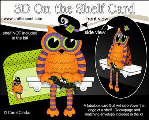 3D on the Shelf Card Kit - Little Halloween Owl Owlvera