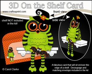 3D on the Shelf Card Kit - Little Halloween Owl Owlbert
