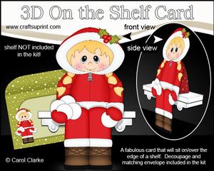 3D on the Shelf Card Kit - Little Christmas Eskimo Girl