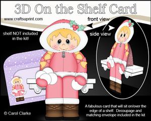 3D on the Shelf Card Kit - Little Christmas Eskimo Girl