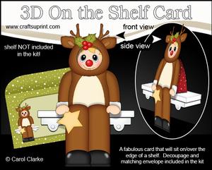 3D on the Shelf Card Kit - Christmas Reindeer Fancy Dress