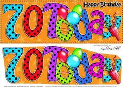 Large Dl 70th Birthday Celebrations Card & 3D Decoupage