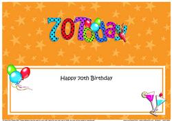 Large Dl 70th Birthday Celebrations Insert