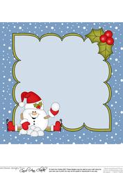 8 x 8 Christmas Skating Snowball Sam Insert