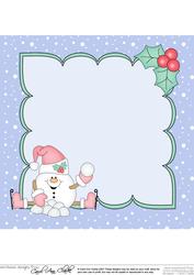 8 x 8 Christmas Skating Snowball Sam Insert