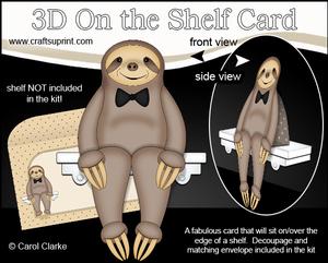 3D on the Shelf Card Kit - Little Sid Sloth