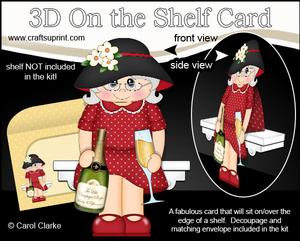 3D on the Shelf Card Kit - Gossip Galz - Champagne Cicily