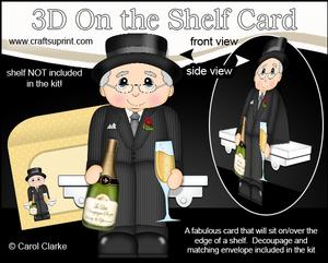 3D on the Shelf Card Kit - Old Man Champagne Chester