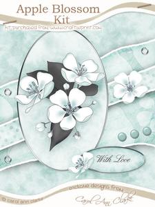 Apple Blossom Kit in Soft Teal with 3D Decoupage