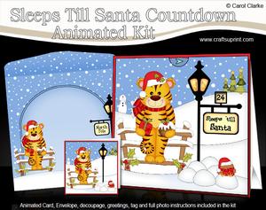 3D Xmas Tinker Tiger Sleeps Till Santa Countdown Card