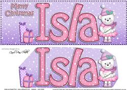 Large Dl Christmas Isla Teddy Tess 3D Decoupage