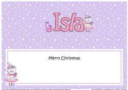 Large Dl Christmas Isla Teddy Tess Insert