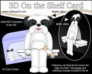 3D on the Shelf Card Kit - Little Shih Tzu Dog Duke
