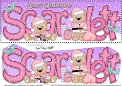 Large Dl Christmas Scarlett Livvy Bear 3D Decoupage