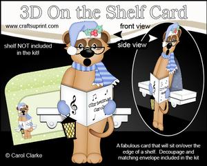 3D on the Shelf Card Kit - Christmas Carol Singing Meerkat
