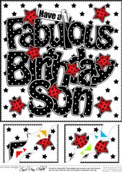 8 x 8 Birthday Son Scalloped Corner Topper