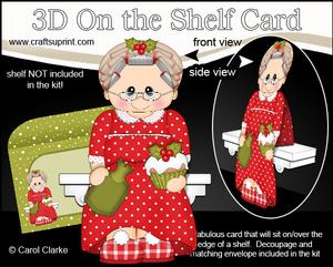3D on the Shelf Card Kit - Christmas Beddy Ready Mrs Claus