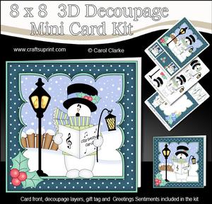 8x8 Christmas Singing Snowman Rio Mini Kit 3D Decoupage