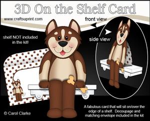 3D on the Shelf Card Kit - Little Husky Dog Biscuit