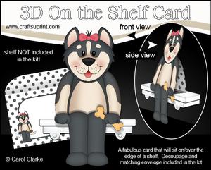 3D on the Shelf Card Kit - Little Husky Dog Misty