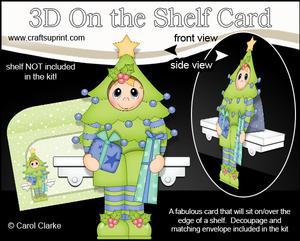 3D on the Shelf Card Kit - Little Christmas Tree Fancy Dress