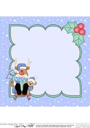 8 x 8 Christmas Sledging Rudolph Insert