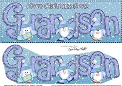Large Dl Christmas Great Grandson Penguins 3D Decoupage