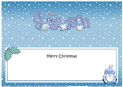 Large Dl Christmas Great Grandson Penguins Insert