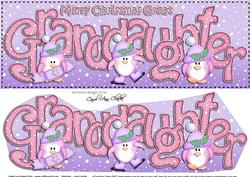 Large Dl Christmas Great Granddaughter Penguins 3D Decoupage
