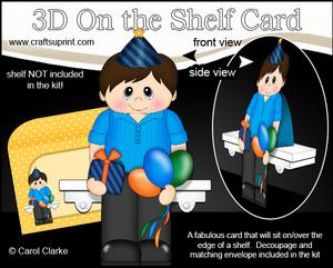 3D on the Shelf Card Kit - Little Party Man Aiden