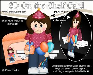 3D on the Shelf Card Kit - Little Party Lady Alexa