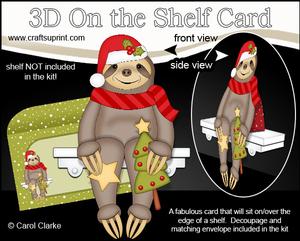 3D on the Shelf Card Kit - Little Christmas Sloth