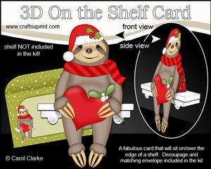 3D on the Shelf Card Kit - Little Christmas Sloth
