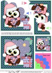 Christmas Little Hoot Owl's Presents Shell Edged Stacker