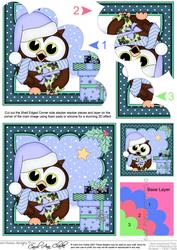 Christmas Little Hoot Owl's Presents Shell Edged Stacker